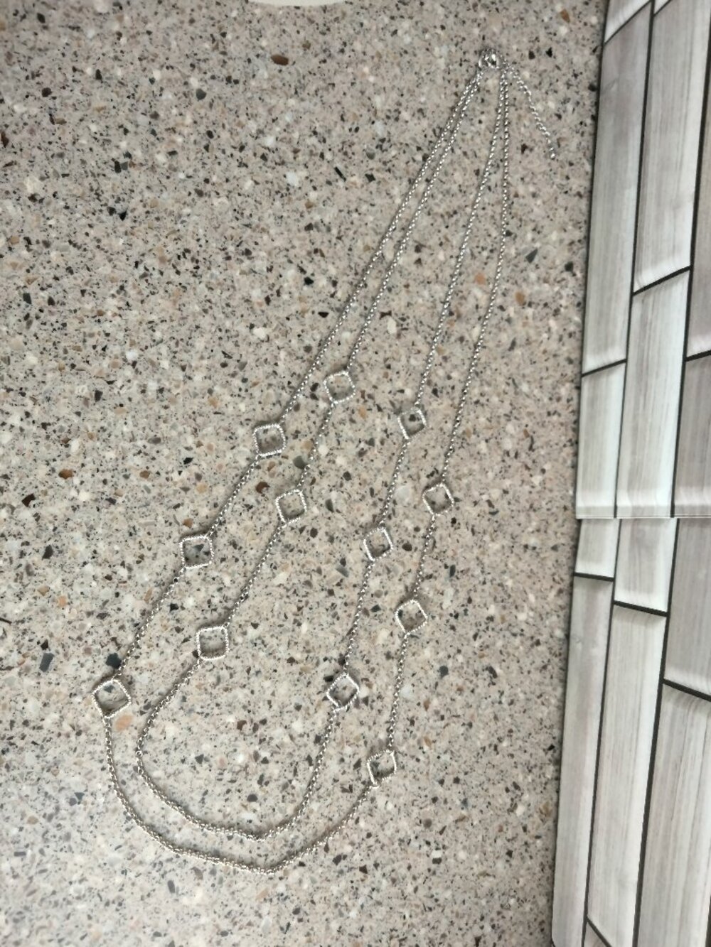 Long 2 Layer Open Geometric-Shape Station Necklace